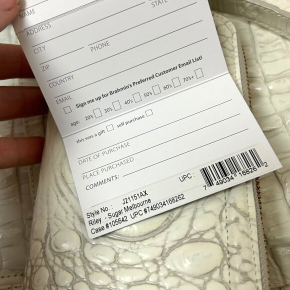 NWOT Brahmin Leather Med Arno Macaroon La Scala Shoulder Tote Handbag + Wallet - Picture 8 of 9